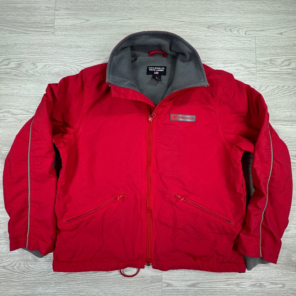 VINTAGE Polo Jeans Co Ralph Lauren Men's Jacket Small Fleece Lined Windbreaker